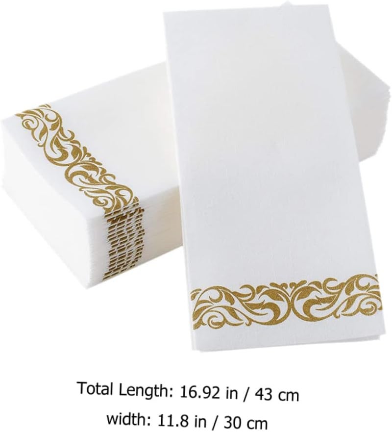 مناديل ورقية ذهبية قابلة للتخلص 25 قطعة لتزيين طاولات حفلات الزفاف والمطاعم والولائم - Image 5